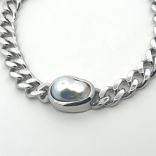 925 Sterling Silver Cuban Link Bracelet with South Sea Pearl | 15 Carat Smooth High Luster | Unisex Luxury Statement