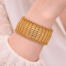Yellow Micron Gold Plated Star Bracelet – Geometric Textured Linked Edge Detail