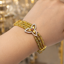 9K Two-Tone Gold | Natural Sapphire Tourmaline & Diamond Necklace & Bracelet Set - Necklace Bracelet Set