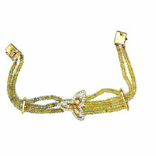 9K Two-Tone Gold | Natural Sapphire Tourmaline & Diamond Necklace & Bracelet Set - Necklace Bracelet Set