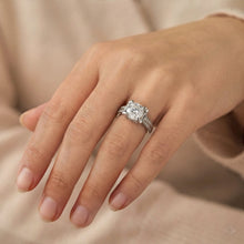 9K White Gold Diamond Engagement Ring | Round Solitaire | Channel-Set Double Band | Classic Bridal Design - Ring