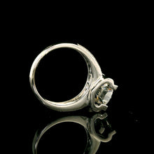 9K White Gold Diamond Engagement Ring | Round Solitaire | Channel-Set Double Band | Classic Bridal Design - Ring