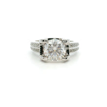 9K White Gold Diamond Ring | Classic Round Solitaire | Channel-Set Band Design | Elegant Bridal Style - Ring