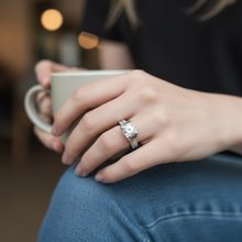 9K White Gold Diamond Ring | Classic Round Solitaire | Channel-Set Band Design | Elegant Bridal Style - Ring