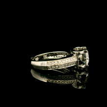 9K White Gold Diamond Ring | Classic Round Solitaire | Channel-Set Band Design | Elegant Bridal Style - Ring