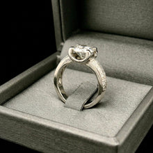 9K White Gold Diamond Ring | Classic Round Solitaire | Channel-Set Band Design | Elegant Bridal Style - Ring
