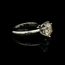 9K White Gold Engagement Round Solitaire Ring | Channel-Set Band | Classic Cathedral Bridal Design - Ring