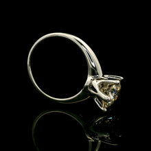 9K White Gold Engagement Round Solitaire Ring | Channel-Set Band | Classic Cathedral Bridal Design - Ring
