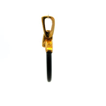 9K Yellow Gold Black Onyx Crescent Moon & Star Two-Sided Pendant | Islamic Sacred Symbol Medallion - Pendant