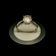9K Yellow Gold Diamond Ring | Round Solitaire Center | Channel-Set & Pavé Band Design | Classic Bridal Elegance - Ring