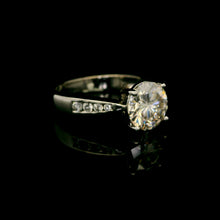 9K Yellow Gold Diamond Ring | Round Solitaire Center | Channel-Set & Pavé Band Design | Classic Bridal Elegance - Ring