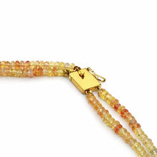 9K Yellow Gold Multicolor Natural Sapphire & Diamond Gradient Necklace & Earrings Set | Bridal Jewelry - Necklace