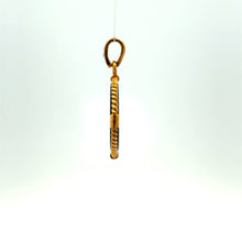 9K Yellow Gold Natural Diamond & Black Onyx Om Symbol Pendant | Hindu Religious Rope-Frame Fine Jewelry - Pendant