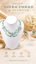 emerald diamond necklace set