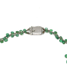 9K Yellow Gold Natural Emerald & Diamond Beaded Necklace & Earrings Set | Cylindrical Diamond Bars - Necklace Earring