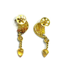 9K Yellow Gold Natural Multi Sapphire & Diamond Necklace and Earrings Set | Multi Strand Bridal Fine Jewelry - Necklace