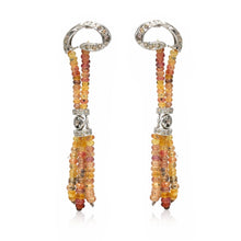 9K Yellow Gold Natural Sapphire & Diamond Necklace & Earrings Set | Multi-Strand Statement Fine Jewelry - Necklace
