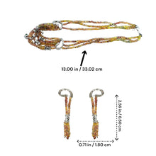 9K Yellow Gold Natural Sapphire & Diamond Necklace & Earrings Set | Multi-Strand Statement Fine Jewelry - Necklace