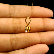 9K Yellow Gold Natural White Topaz Pendant | Classic Four Prong-Set Solitaire Mount Fine Jewelry - Pendant