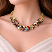 Natural Plain Peridot Carnelian Multi Tourmaline Chalcedony Garnet Gemstone Necklace