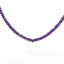 Natural Amethyst Rondelle Facet Cut Beads Gemstone Necklace