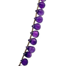 Natural Handmade Necklace Amethyst Gemstone Faceted Dew Drop Jewelry