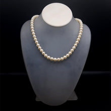Natural Freshwater Pearl 7mm White Round Necklace 16.6inch Handmade Pearl Jewelry for Creativity and Calm