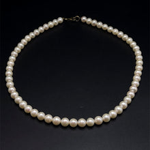Natural Freshwater Pearl 7mm White Round Necklace 16.8inch Pure Pearl Jewelry for Spiritual Cleansing
