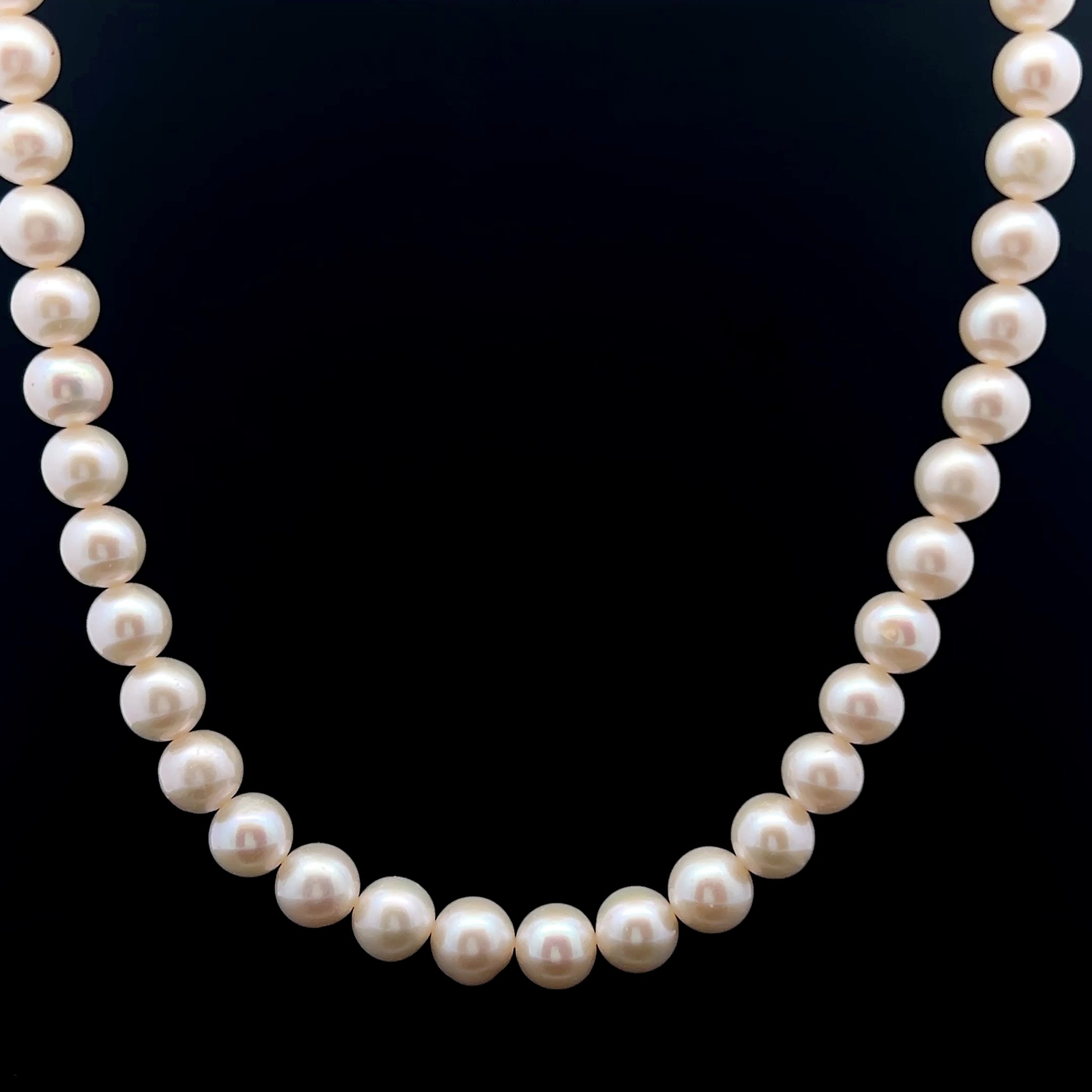 Natural Pearl 7.00 mm White Color Fine Jewelry Necklace