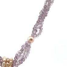 Natural Amethyst Citrine Swiss Blue Topaz Pearl Gemstone Handmade Necklace