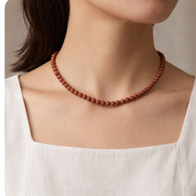 Natural Sunstone Gemstone Beaded Necklace | 3mm Smooth Round Beads 16