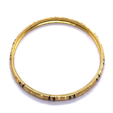 Designer Yellow Gold Plated metal Bangles with Engraved Texture and Geometric Motifs for a Traditional Look