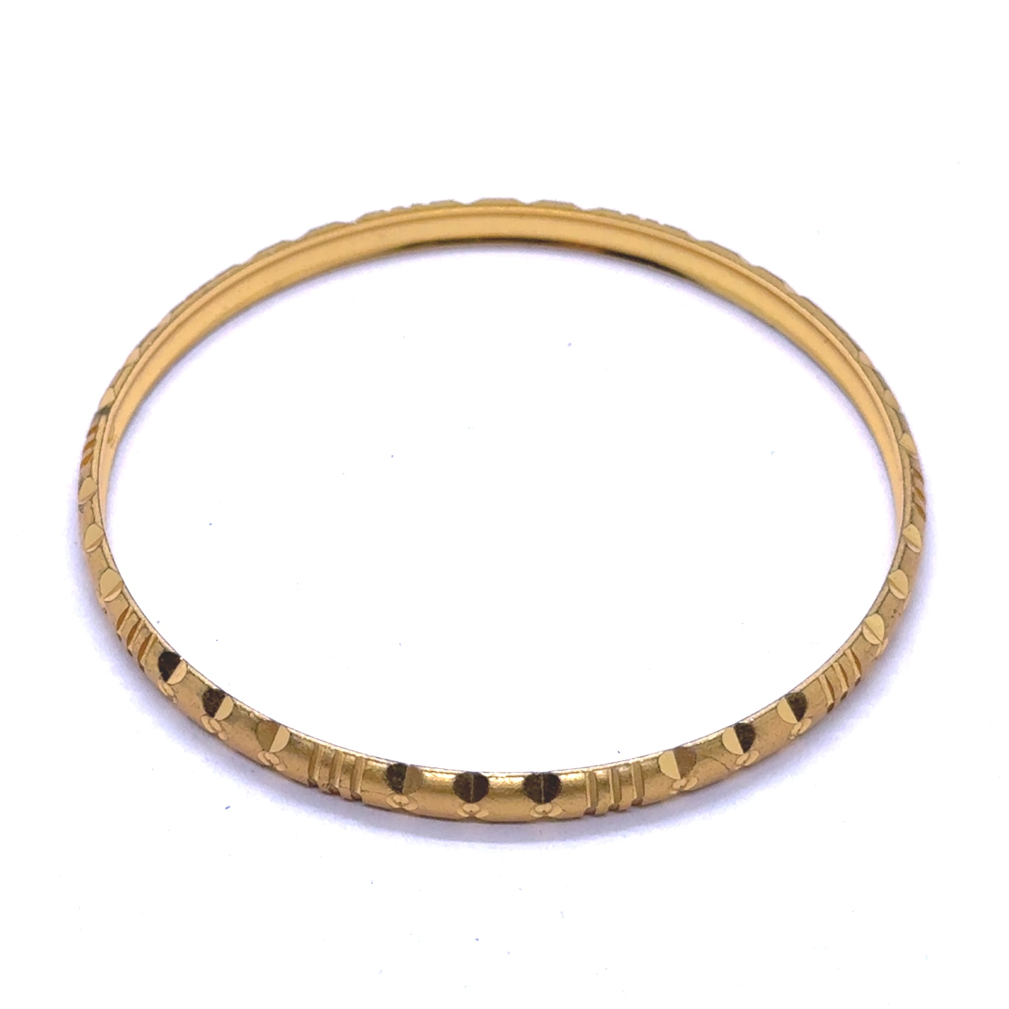 Elegant Yellow Gold Plated Bangles Featuring Textured Traditional Design and Fine Geometric Engravings Electro Gold Plated Bangle