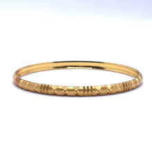 Elegant Yellow Gold Plated Bangles Featuring Textured Traditional Design and Fine Geometric Engravings Electro Gold Plated Bangle