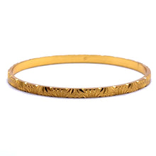 Traditional Gold Bangles with Yellow Gold Plating, Engraved Segments, and Geometric-Inspired Motifs Electro Gold Plated Bangle