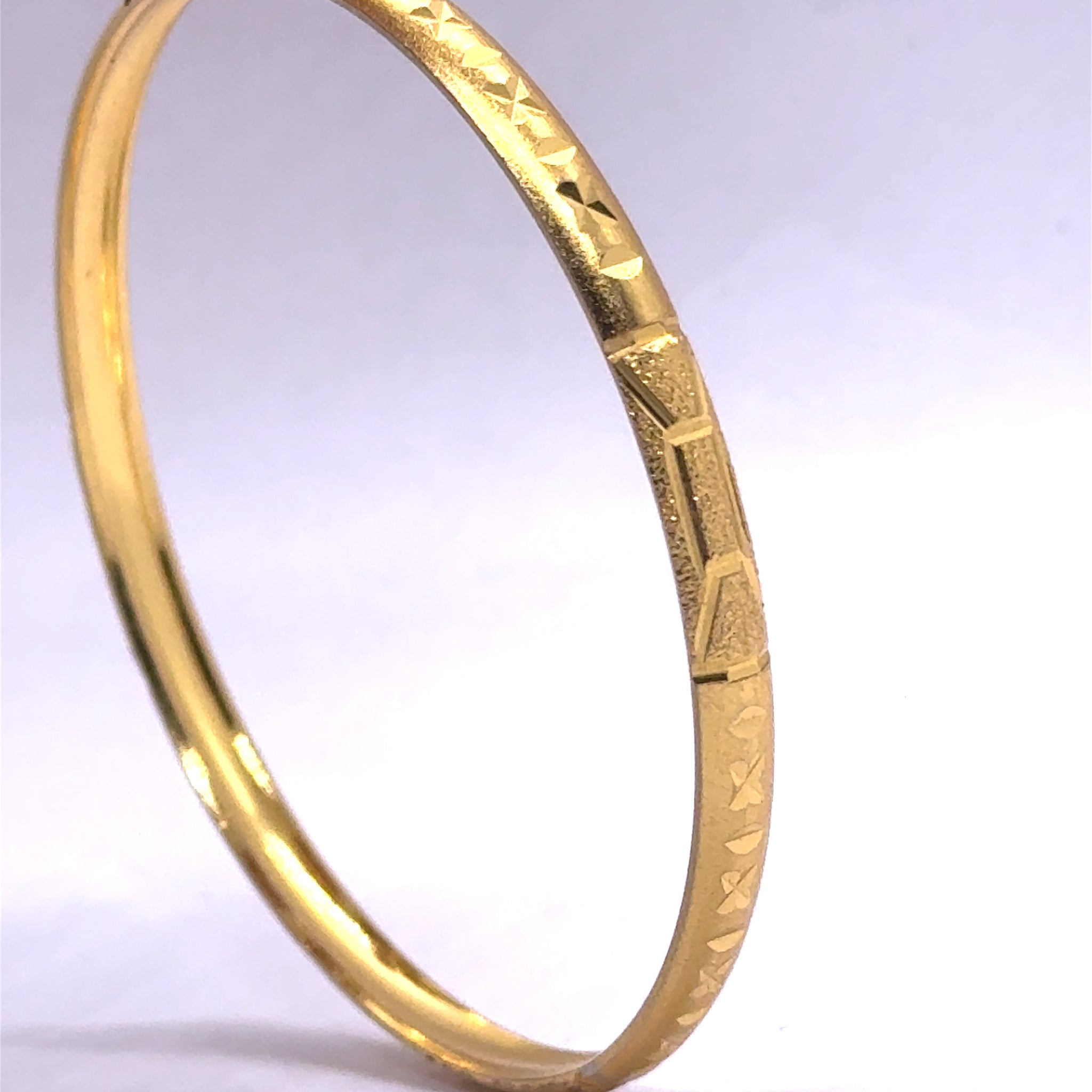 Timeless Yellow Gold Plated Bangles with Deep Engraving, Geometric Motifs, and Rich Traditional Finish Electro Gold Plated Bangle
