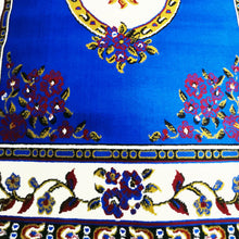 Persian Rectangle Carpet Viking Blue Oval Texture 5.25x7 ft Rug