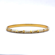 White Yellow Gold Plated metal Bangles Showcasing Traditional Design with Engraved Geometric Elements