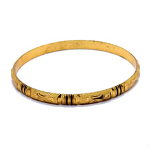 Ethnic Yellow Gold Plated metal Bangles Featuring Engraved Geometry and Heritage-Inspired Texture
