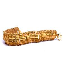 Yellow Micron Gold Plated Star Bracelet – Geometric Textured Linked Edge Detail