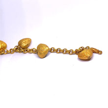Yellow Gold Plated Delicate Linked Chain Bracelet – Micron Gold Sand‑Brass Hearts