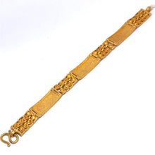 Yellow Gold Micron Plated Bracelet – Engraved Love Initials & Heart Motifs