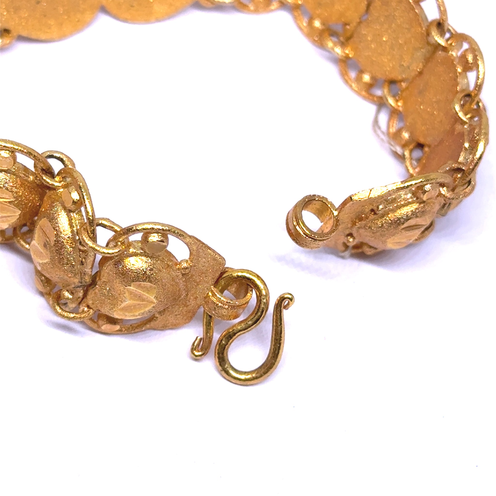 Yellow Gold Micron Plated Heart Bracelet – Micron Finish & Fine Engraving