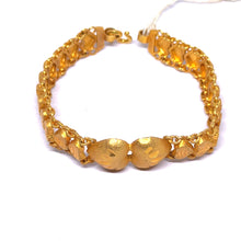 Yellow Gold Micron Plated Bracelet – Engraved Hearts & Layered Chain Design