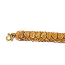 Yellow Gold Micron Plated Bracelet – Engraved Hearts & Layered Chain Design
