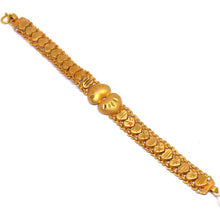Yellow Gold Micron Plated Bracelet – Engraved Hearts & Layered Chain Design