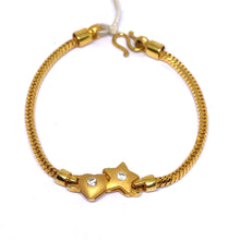 Yellow Gold Micron Plated Snake Chain Bracelet – Heart & Star Charms with CZ Sparkle
