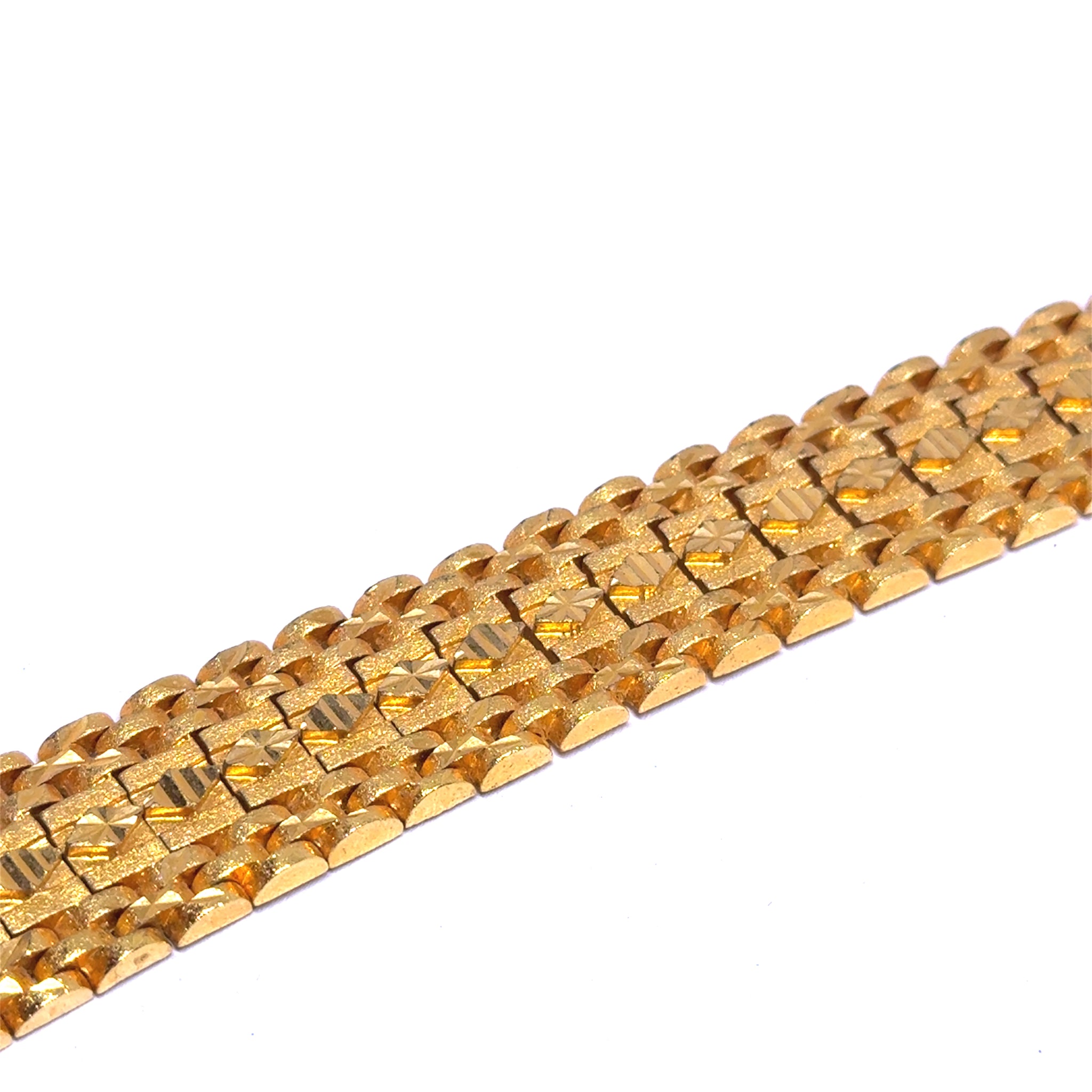 Yellow Gold Micron Plated Bracelet for Men – Bold Texture & Geometric Detail