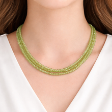 Natural Peridot Rondelle Facet Bead Gemstone Necklace Jewelry