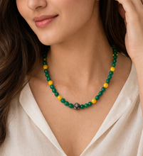 Glass Beaded Necklace | 6mm Faceted Round Beads 18